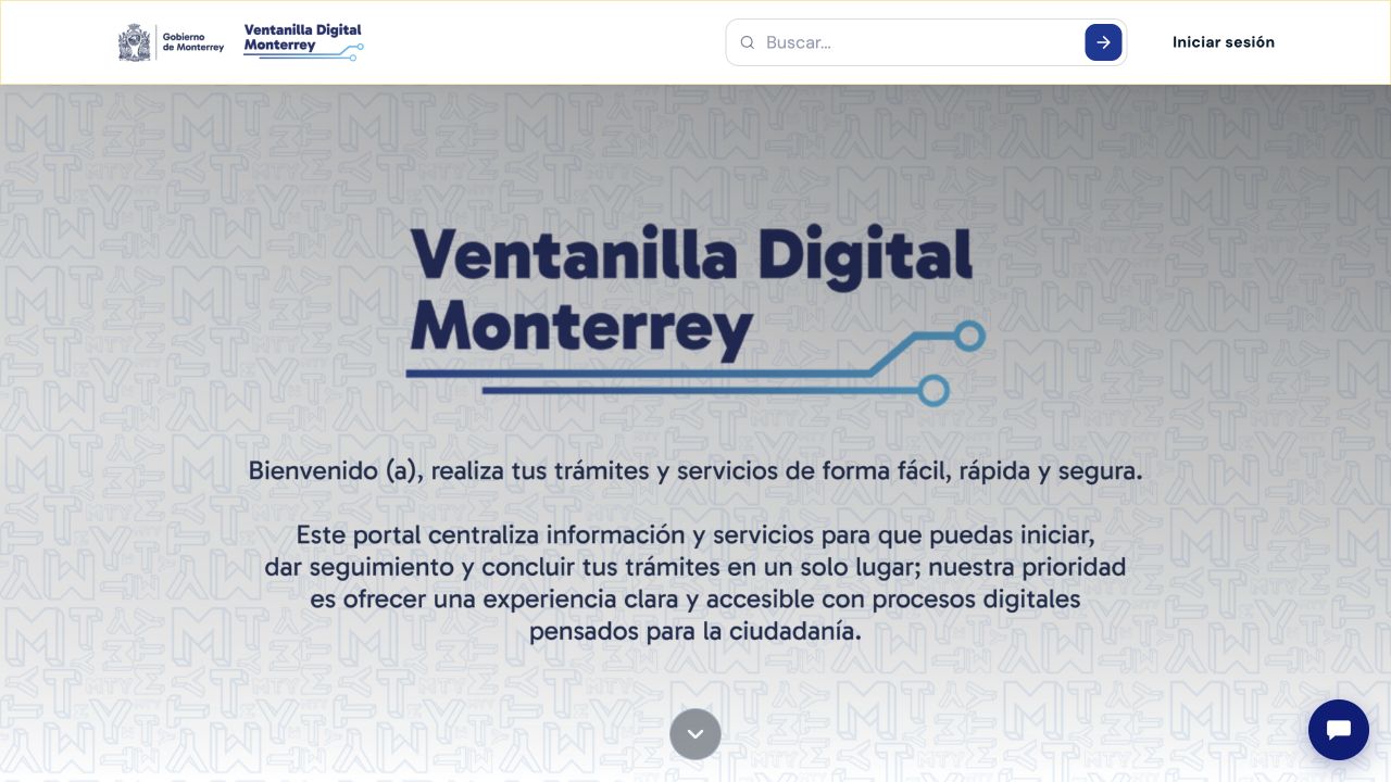 Portal de trámites y servicios de Ventanilla Digital Monterrey